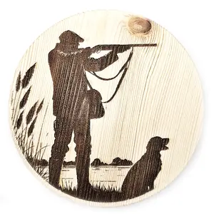 Shooting Themed Round Wooden Coaster Gift Ideas for Farmers Hunting Enthusiasts