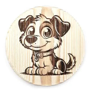 Cartoon Dog Wooden Coaster Gift Ideas for Pet Dog Owners