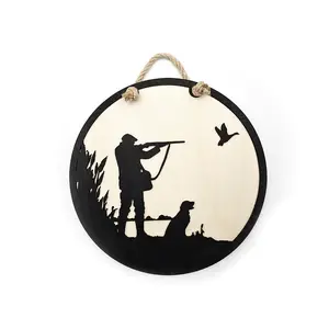 Hunting Themed Sign Shooting Scene Wall Plaque