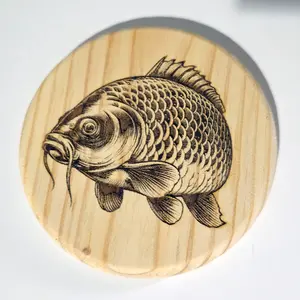 Carp Fish Wooden Coaster Fisherman / Angler Gift