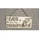 Cat and Kitten Decorative Sign | Plaque | Cats Are My Therapy Funny Quote