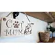 Cat Mum with Paw Print | Cat and Kitten Decorative Sign | Plaque