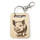 Personalised Pig Wooden Keyring with Split Ring | Piggy