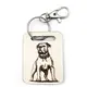 American Bulldog Wooden Keyring with Split Ring and Chain