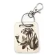 Bloodhound Wooden Keyring with Split Ring and Chain