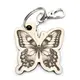 Personalised Butterfly Wooden Keyring Shaped with Split Ring and Clip