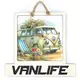 Vanlife Sign Modern Design With Colourful Picture Classic Campervan