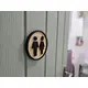 Toilet Decorative Door Sign Wooden Plaque Elegant Engraved Round Design