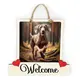 Weimaraner Welcome Sign Modern Design With Colourful Picture