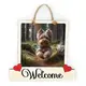 Yorkshire Terrier Welcome Sign Modern Design With Colourful Picture